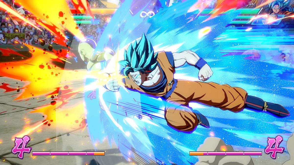 Super Saiyan Blue Goku and Golden Frieza duke it out in Dragon Ball FighterZ Super Saiyan Blue Goku and Golden Frieza duke it out in Dragon Ball FighterZ