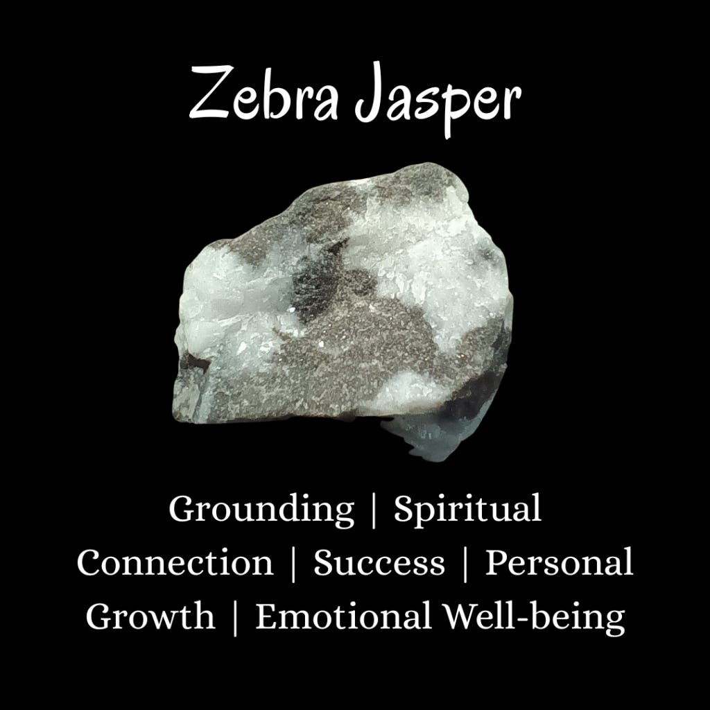 Zebra Jasper properties GFX - Grounding | Spiritual Connection | Success | Personal Growth | Emotional Well-being