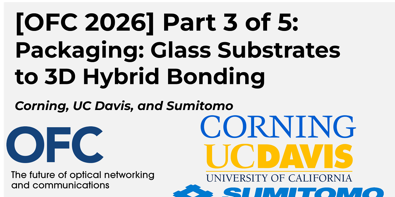 [OFC 2026] Part 3 of 5: Packaging: Glass Substrates to 3D Hybrid Bonding