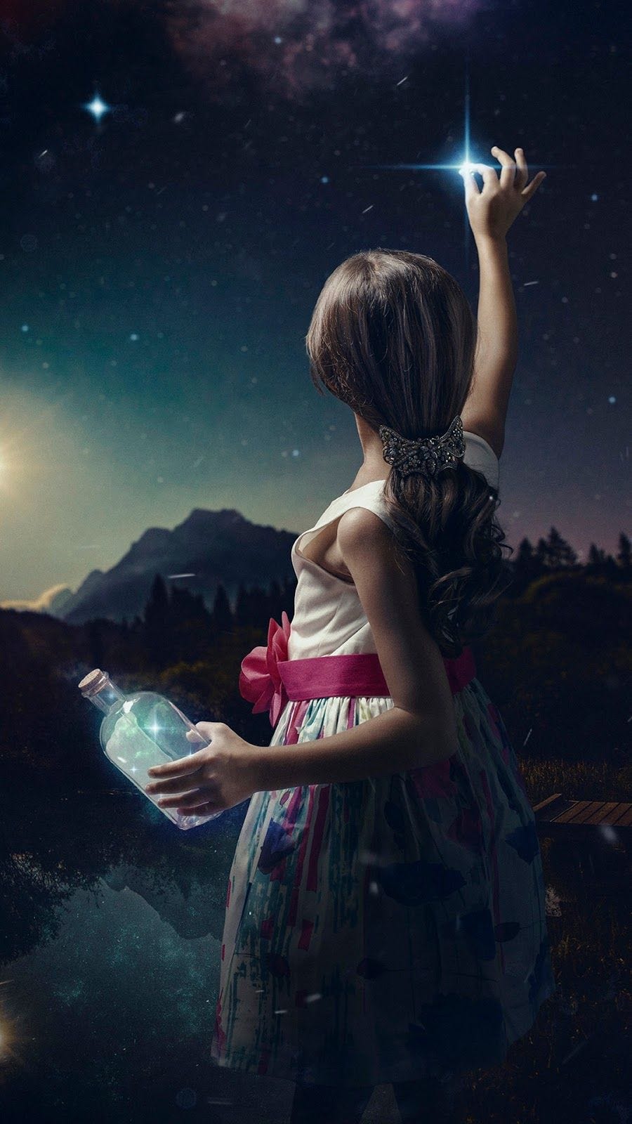 Catching stars | Surreal art, Moon art, Fantasy art