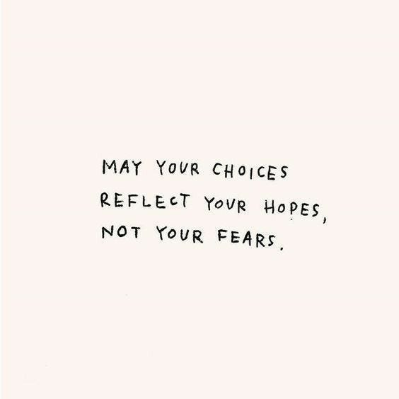 This may contain: a black and white photo with the words may your choices reflect your hopes, not your fears