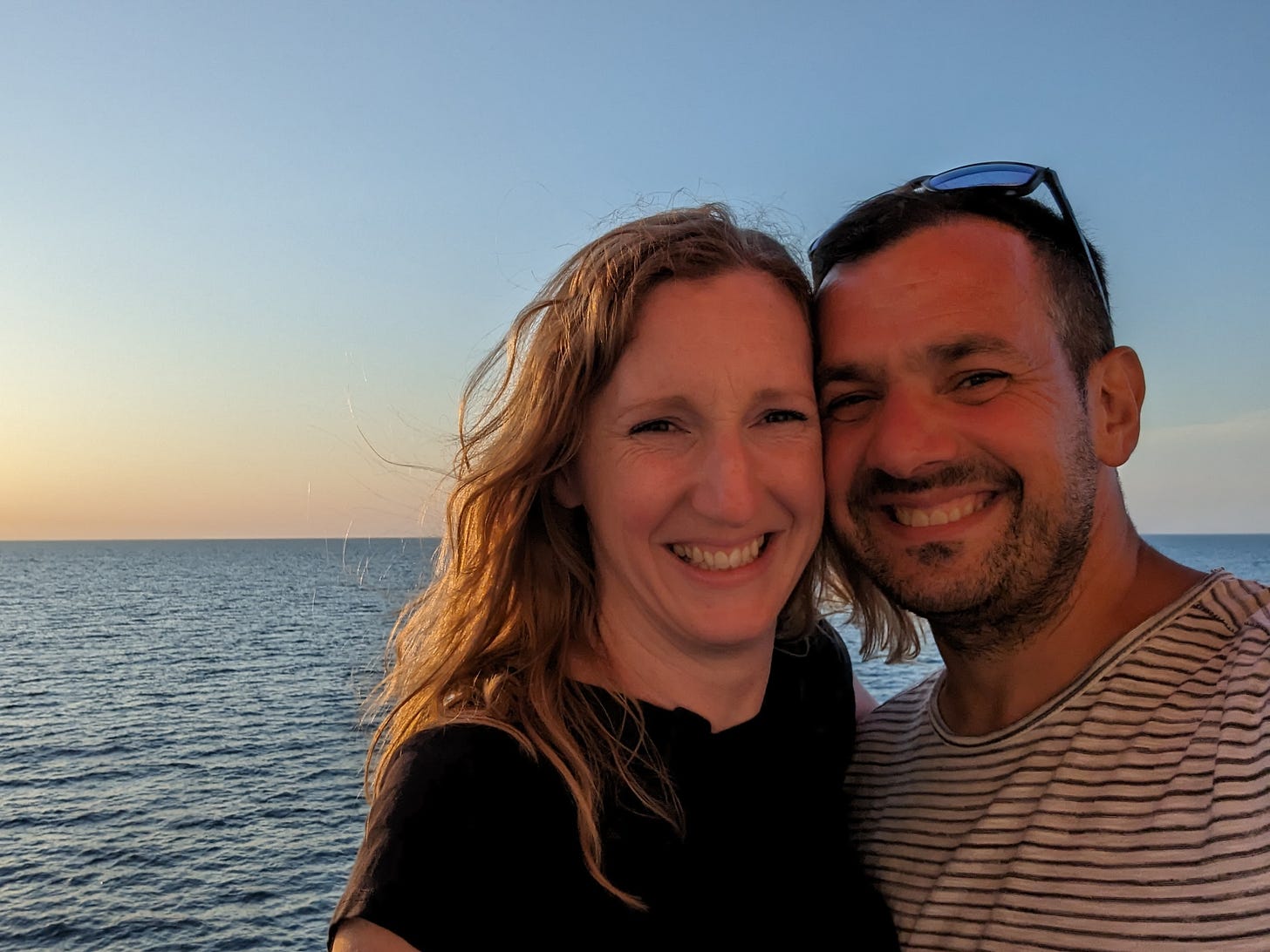 Rachel and Mark in a sunset