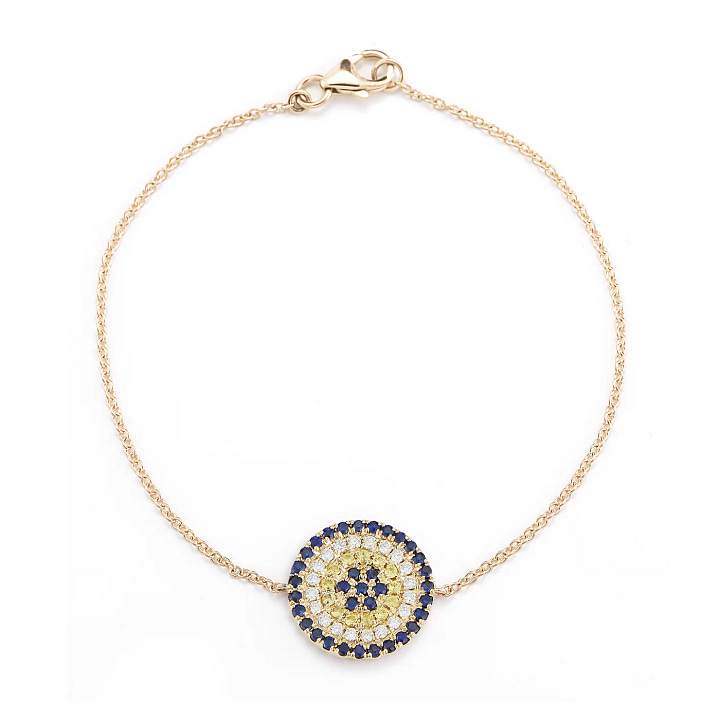 Dana Rebecca Designs 14k and Sapphire Carly Michelle Evil Eye Bracelet