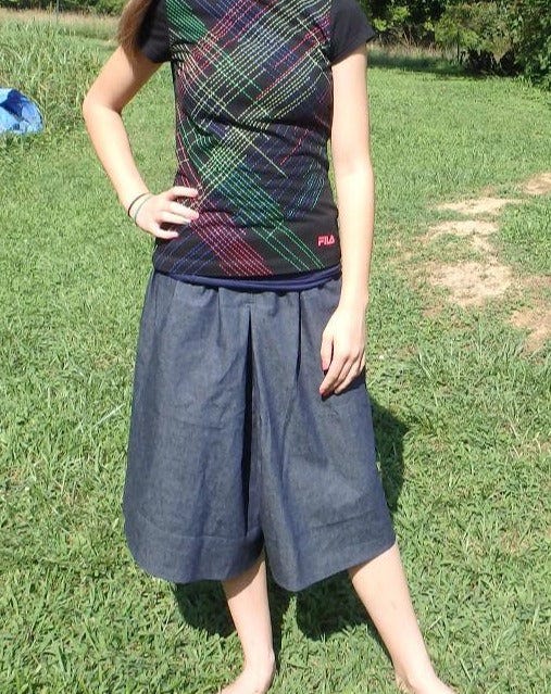 Girls inverted box pleat culottes - Modest Apparel USA