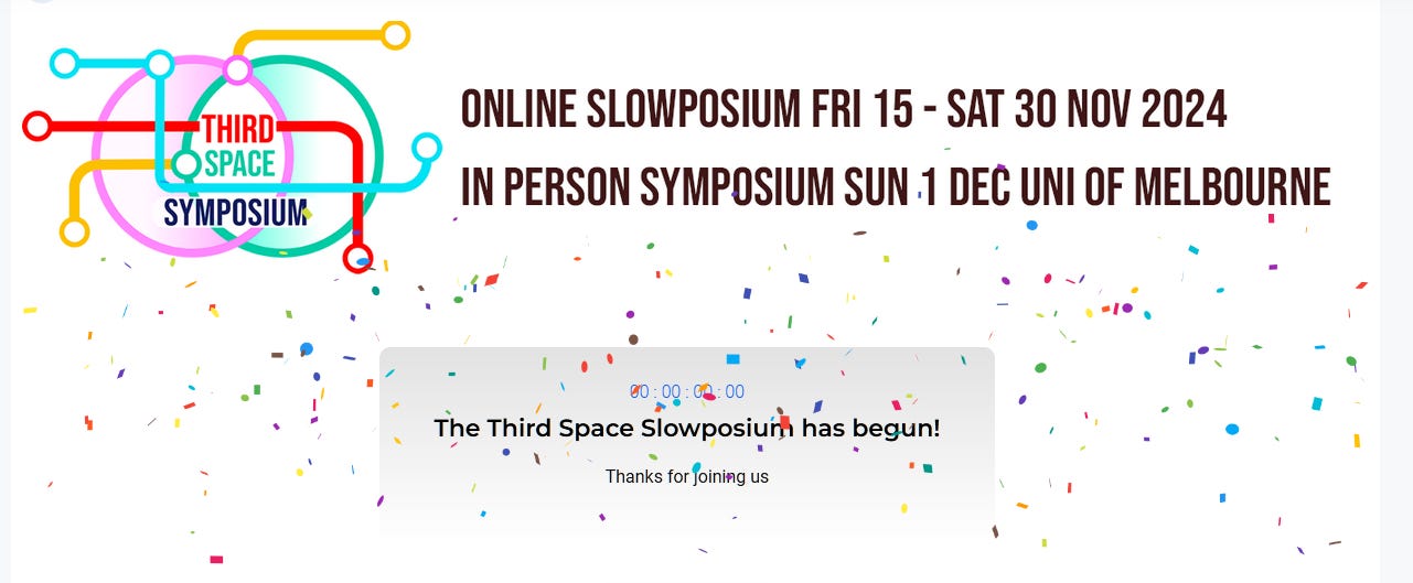 Third Space Symposium banner with confetti