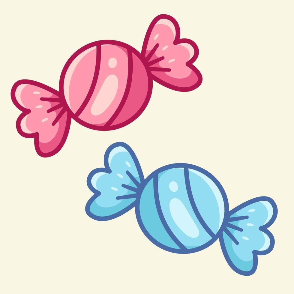 Two candies. Valentine's Day design. illustration 53421392 Vector Art at  Vecteezy