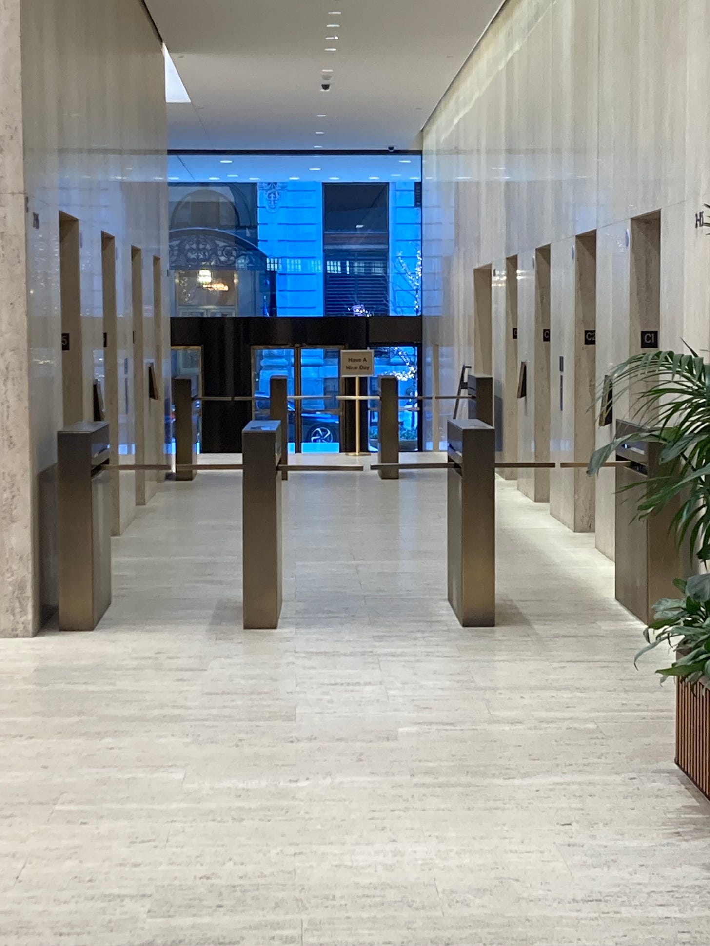 Manhattan office building lobby