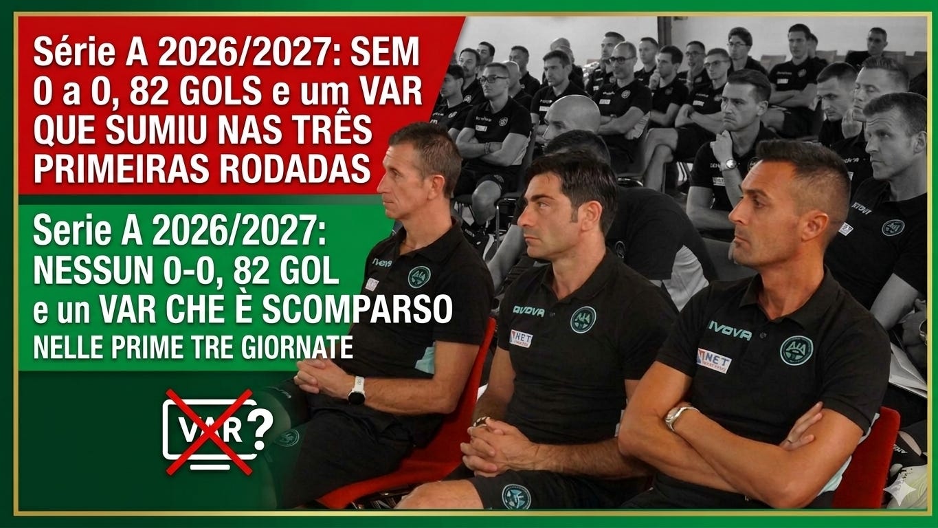 Série A 2026/2027: sem 0 a 0, 82 gols e um VAR que sumiu nas três primeiras rodadas - Serie A 2026/2027: nessun 0-0, 82 gol e un Var che è scomparso nelle prime tre giornate Série A 2026/2027: sem 0 a 0, 82 gols e um VAR que sumiu nas três primeiras rodadas - Serie A 2026/2027: nessun 0-0, 82 gol e un Var che è scomparso nelle prime tre giornate