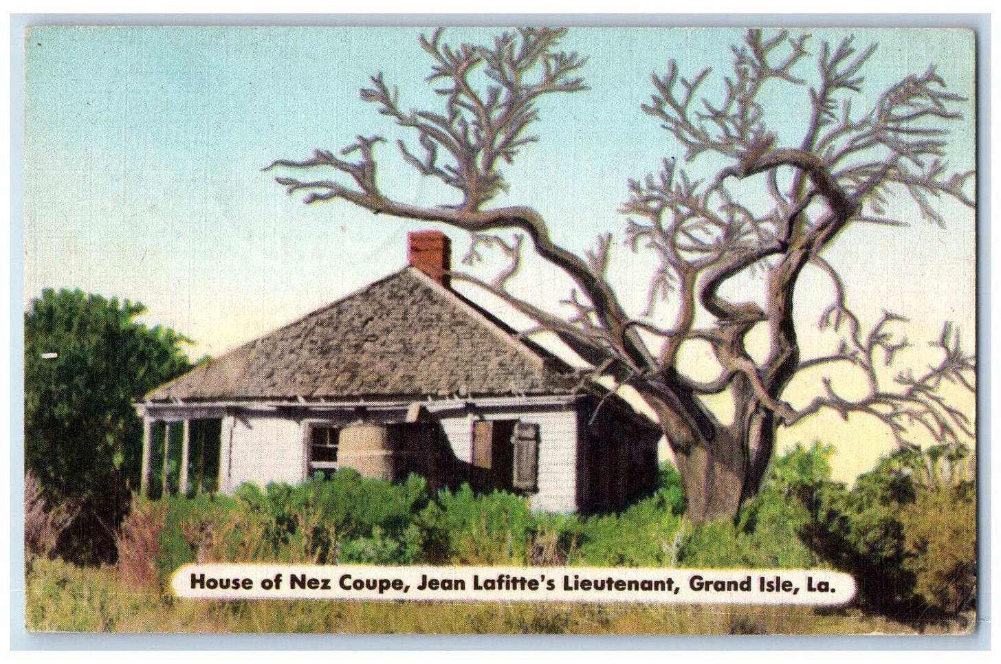 1953 House of Nez Coupe Jean Lafitte's Lieutant Grand Isle LA Postcard |  United States - Louisiana - Other, Postcard