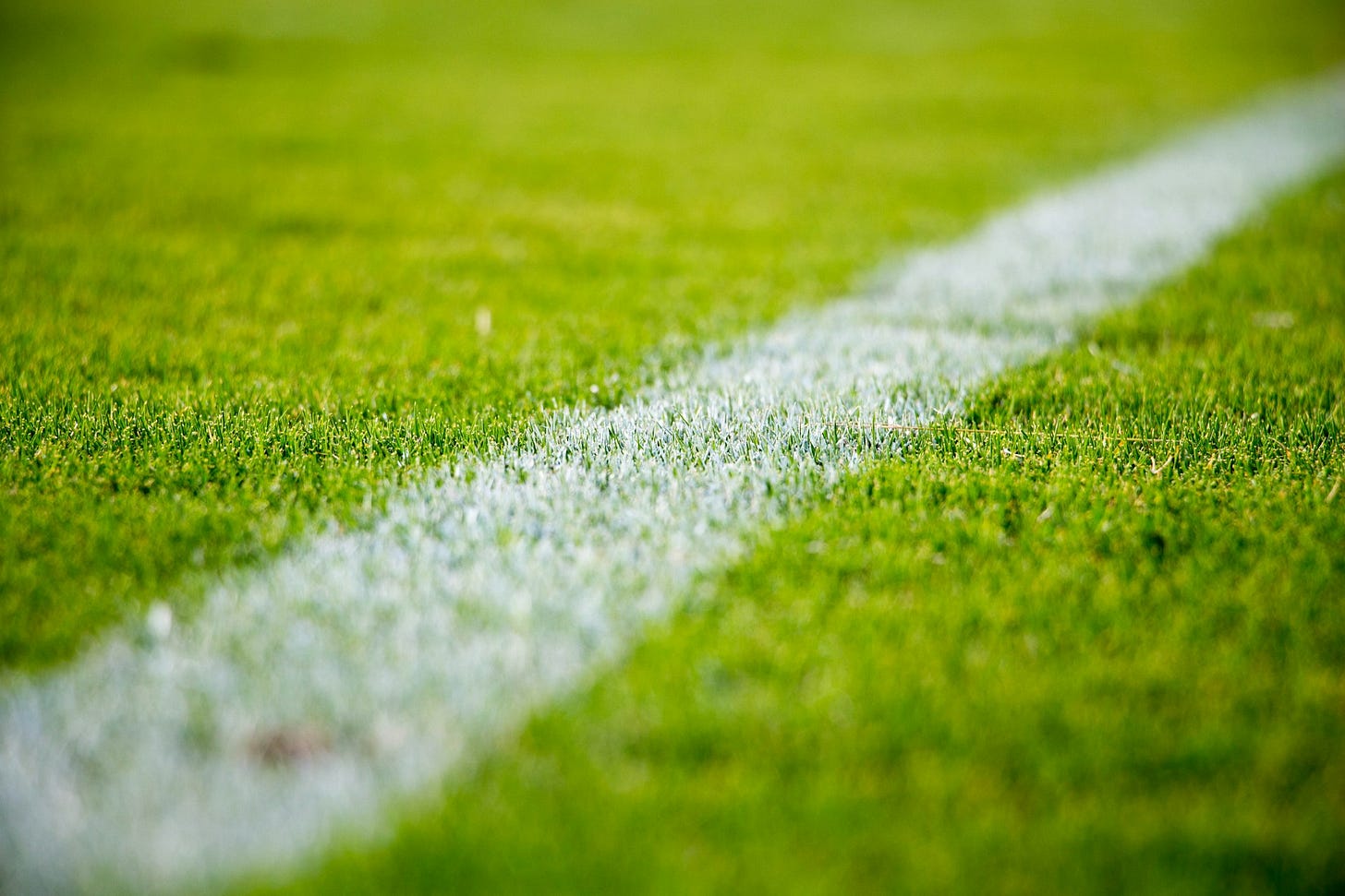 White line on a football field