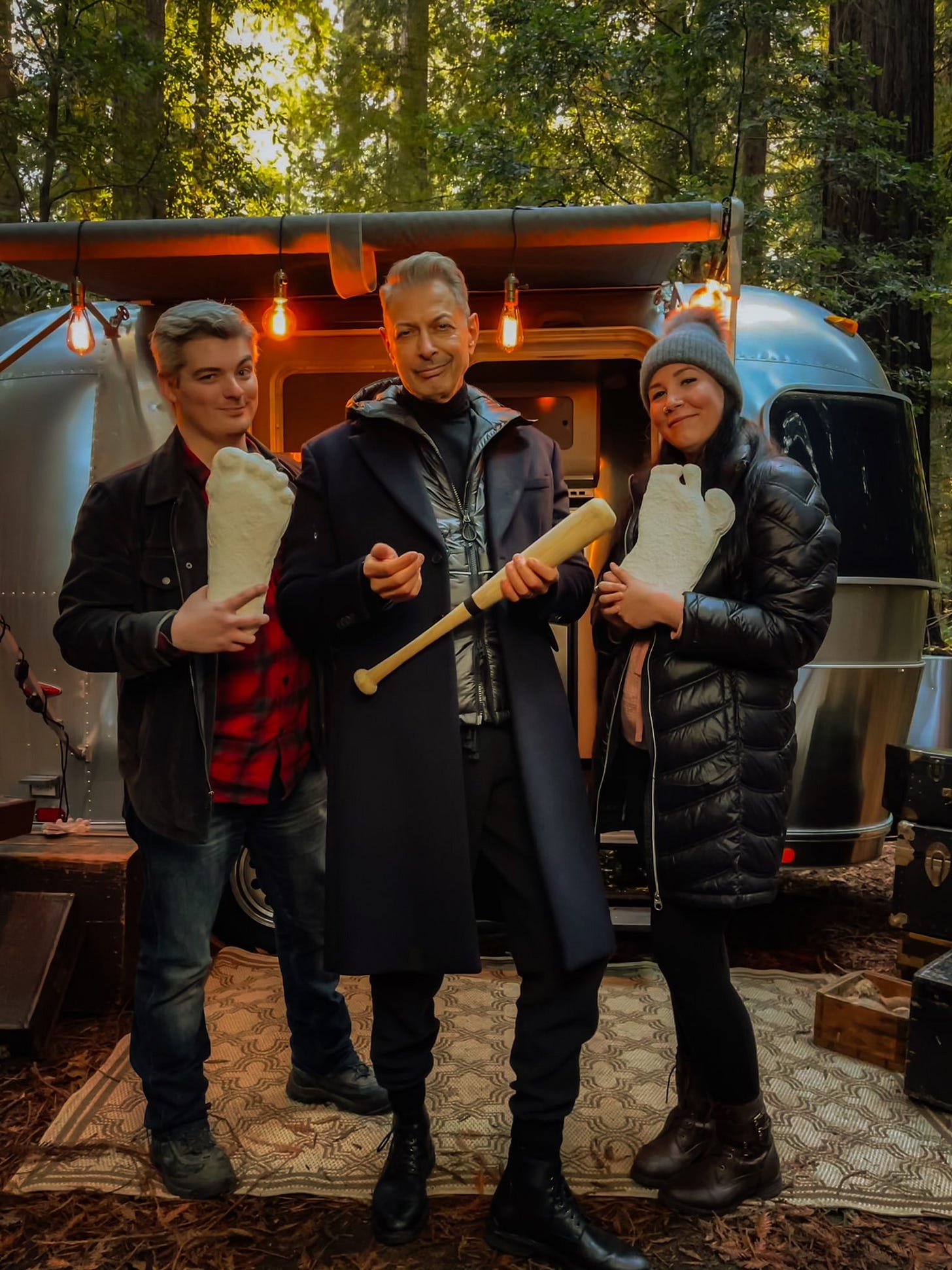 Greg, Dana, and Jeff on the Disney+ series, The World According To Jeff Goldblum