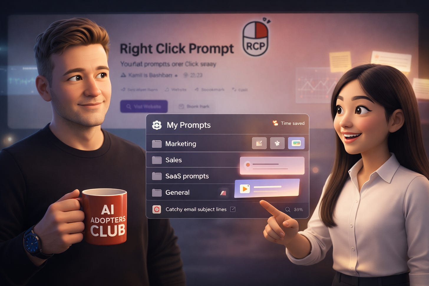 Right Click Prompt dashboard and Chrome extension from Kamil, listed in vibecoding.builders and featured in Build to Launch Friday at buildtolaunch.ai - how domain experts build prompt management tools with AI collaboration and iterative shipping.