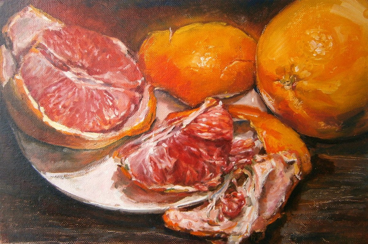 Grapefruit Still life Oil painting: Tatiana Gogolkina | Artfinder