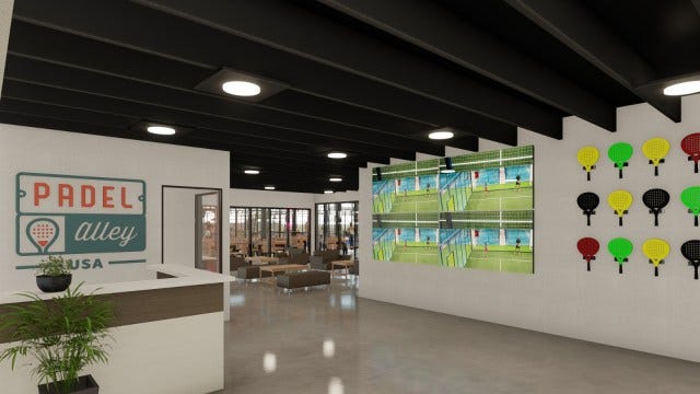 Reception area at Padel Alley In Tucson