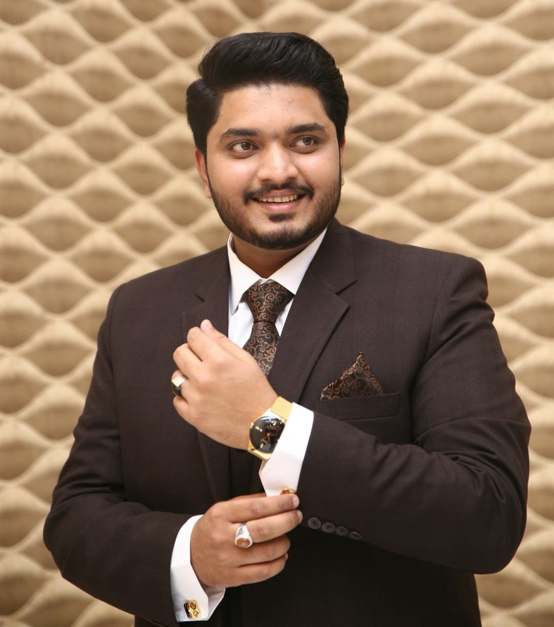 man wearing brown suit jacket man wearing brown suit jacket