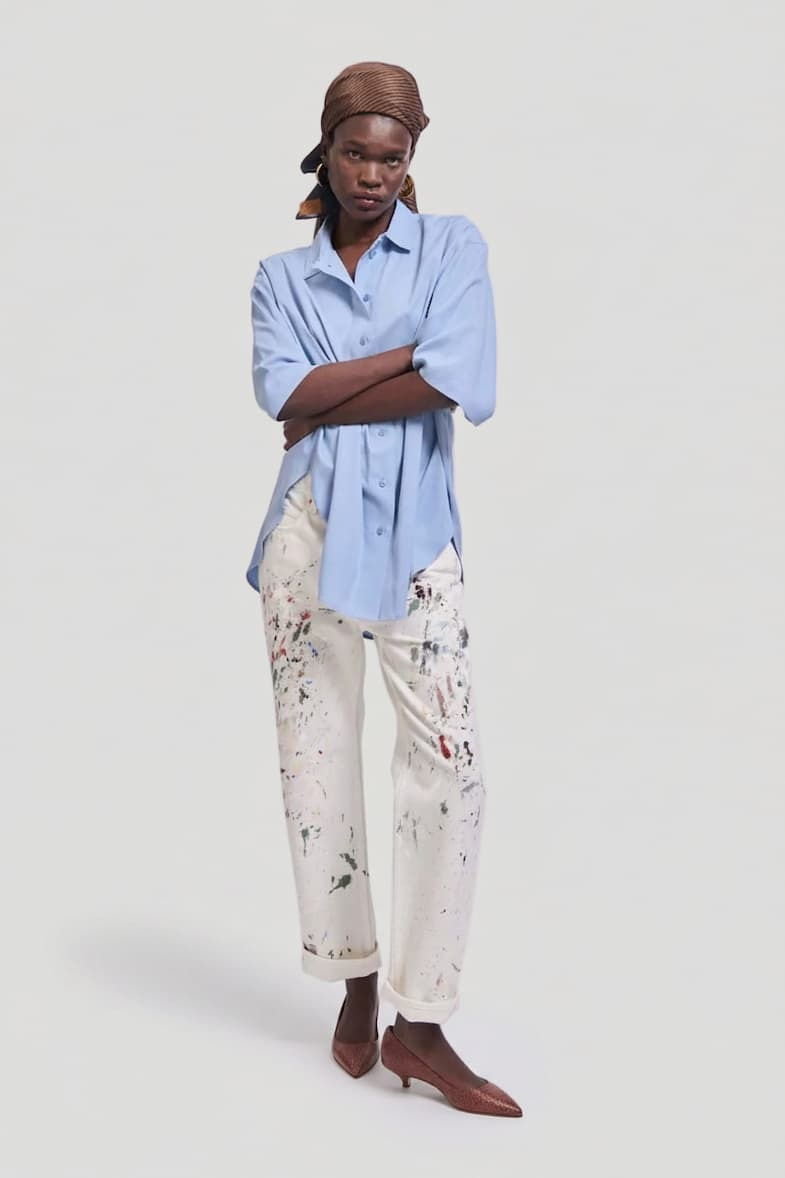 The Slouch & Essential Shirt in Painted Oyster