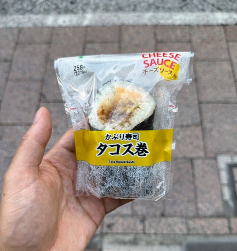 Various onigiri and hand rolls