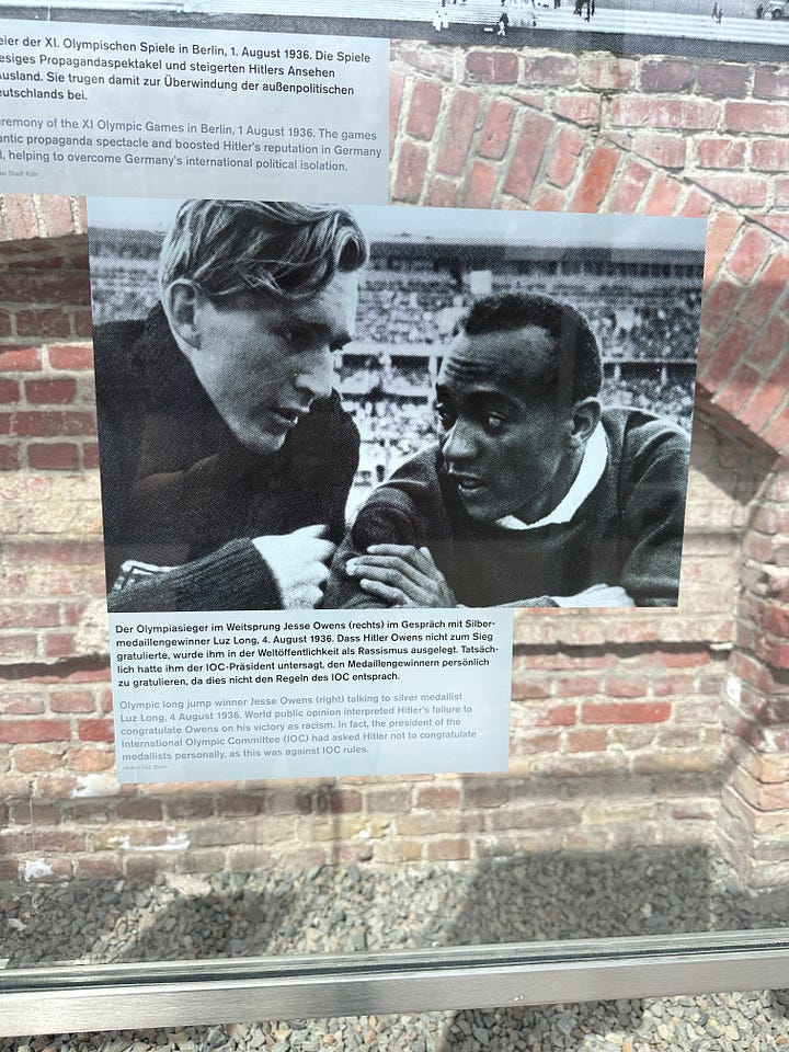 Both the open air portion and inside portion of the museum provided an extremely detailed timeline of Hitler's coming to power and an overwhelming amount of facts on the terrors that were executed under the regime. 