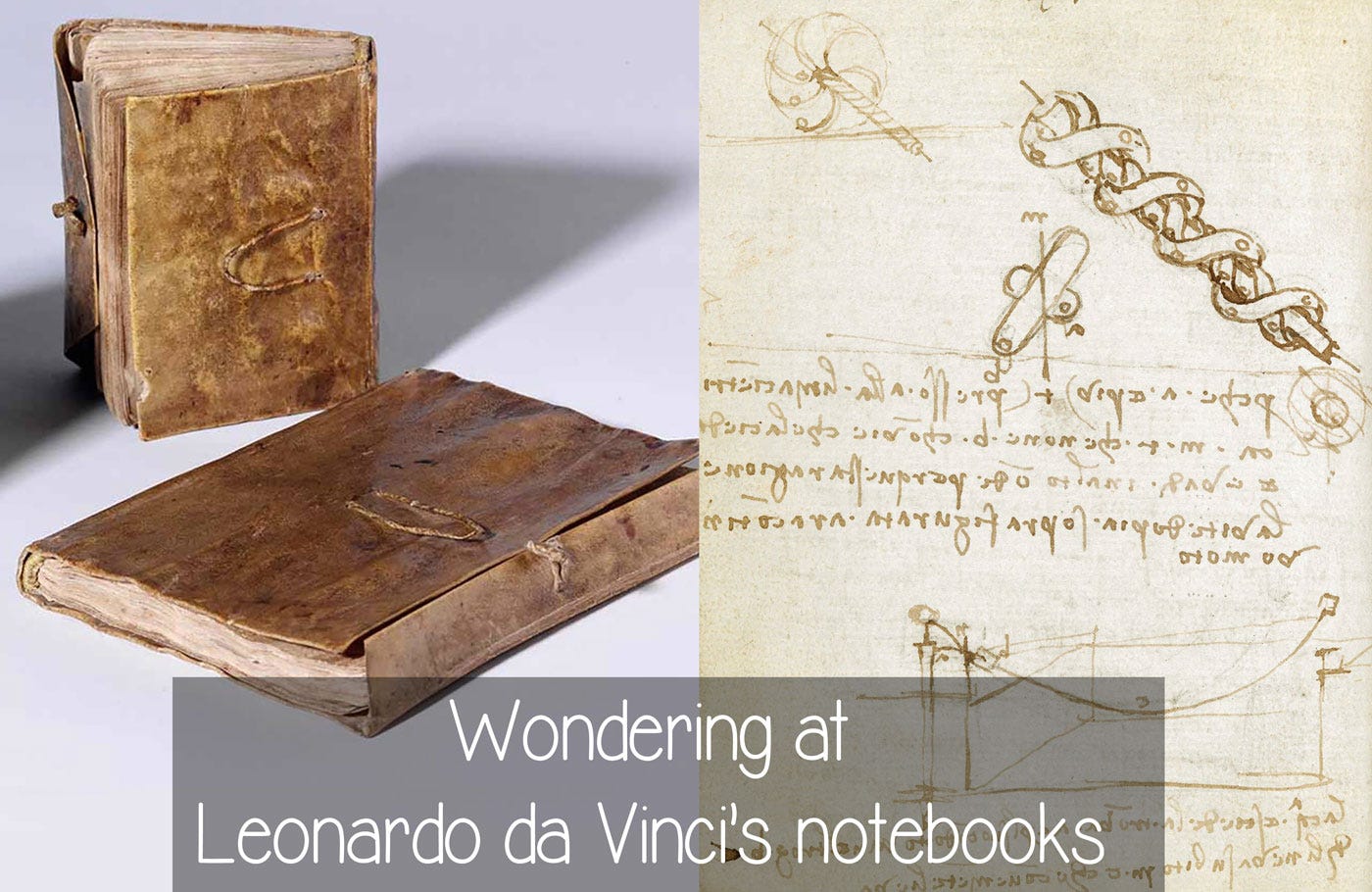 Wondering at Leonardo da Vinci's drawings notebooks