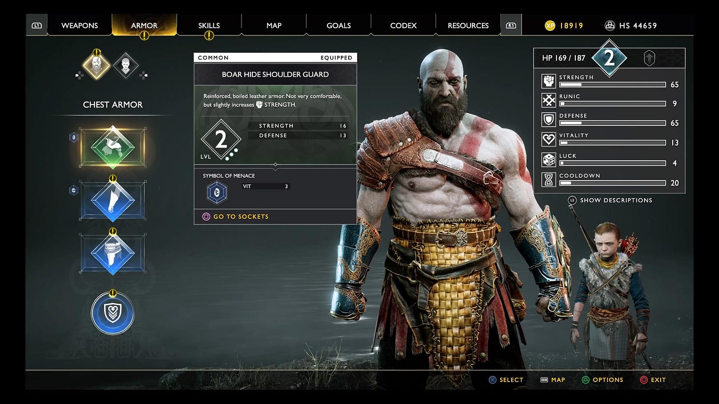 God of War's armor menu 1 out of 1 image gallery God of War's armor menu 1 out of 1 image gallery