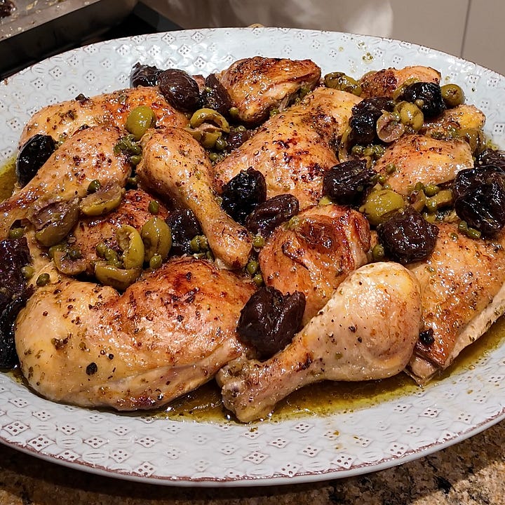 Another foolproof dinner party, Part I: Chicken Marbella
