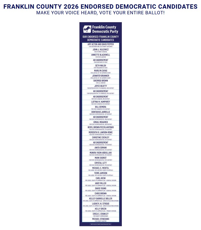 A small blurry Franklin County Democratic Party sample ballot A small blurry Franklin County Democratic Party sample ballot