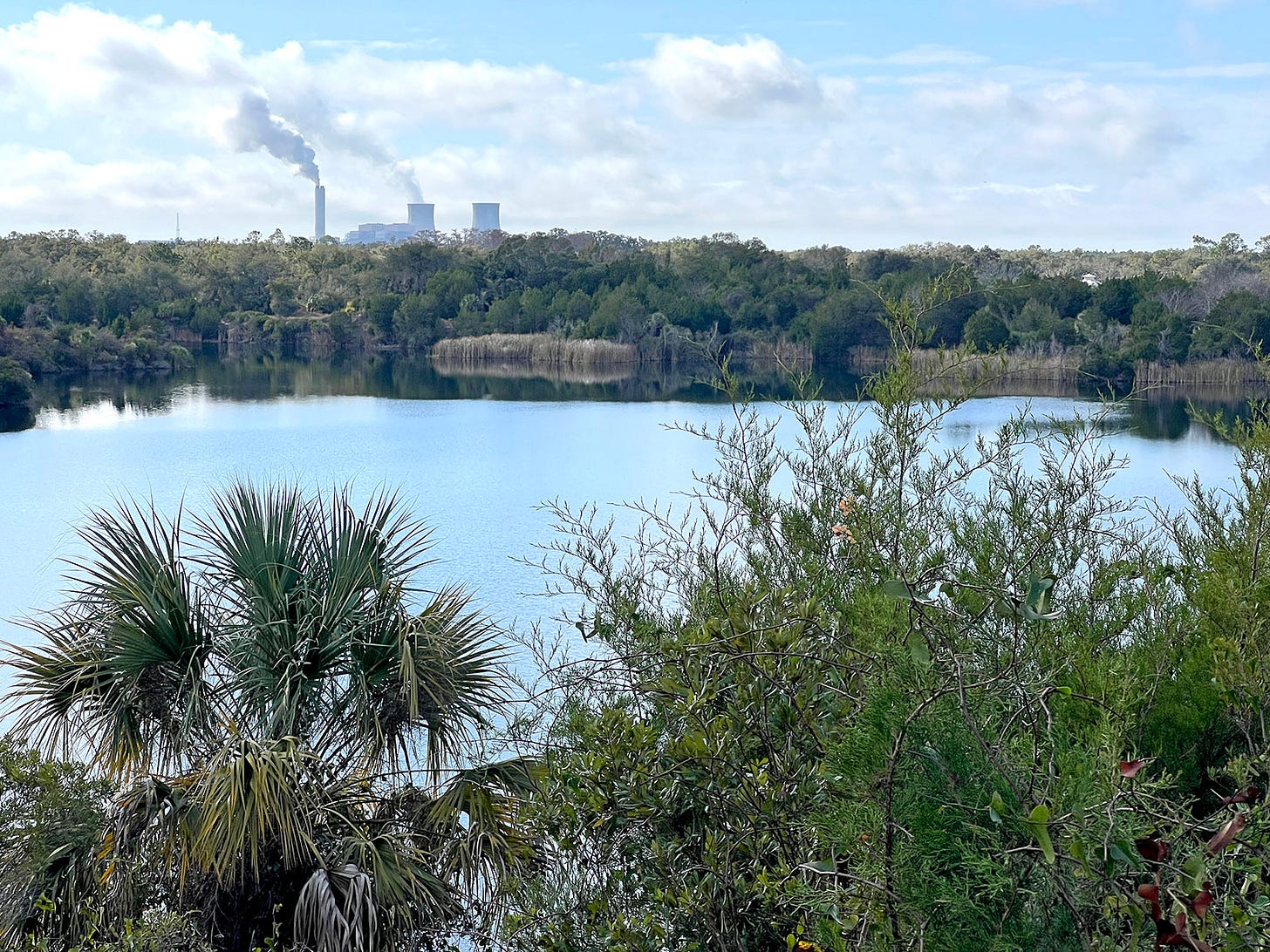 Towers of a former nuclear power plant