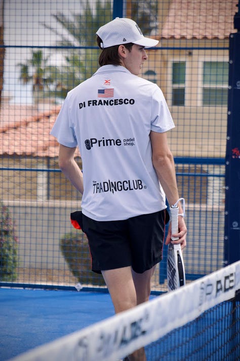 Player on court at P1 Padel in Las Vegas