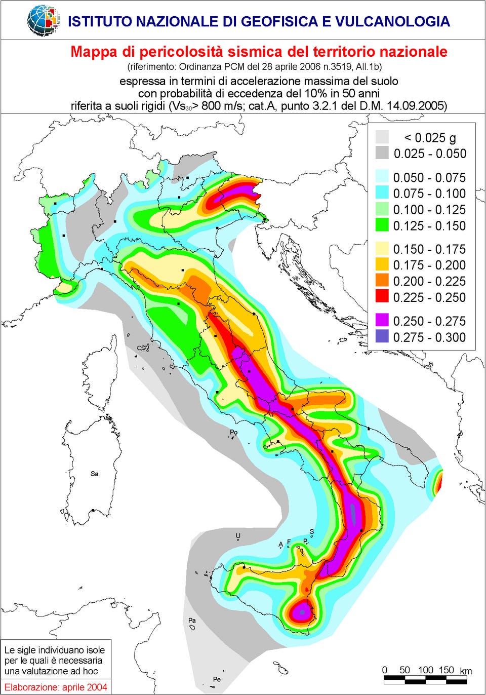 Italy's seismic map