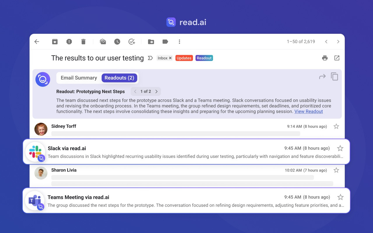 Read AI raises $50M to capitalize on strong demand for its AI summary bot |  TechCrunch