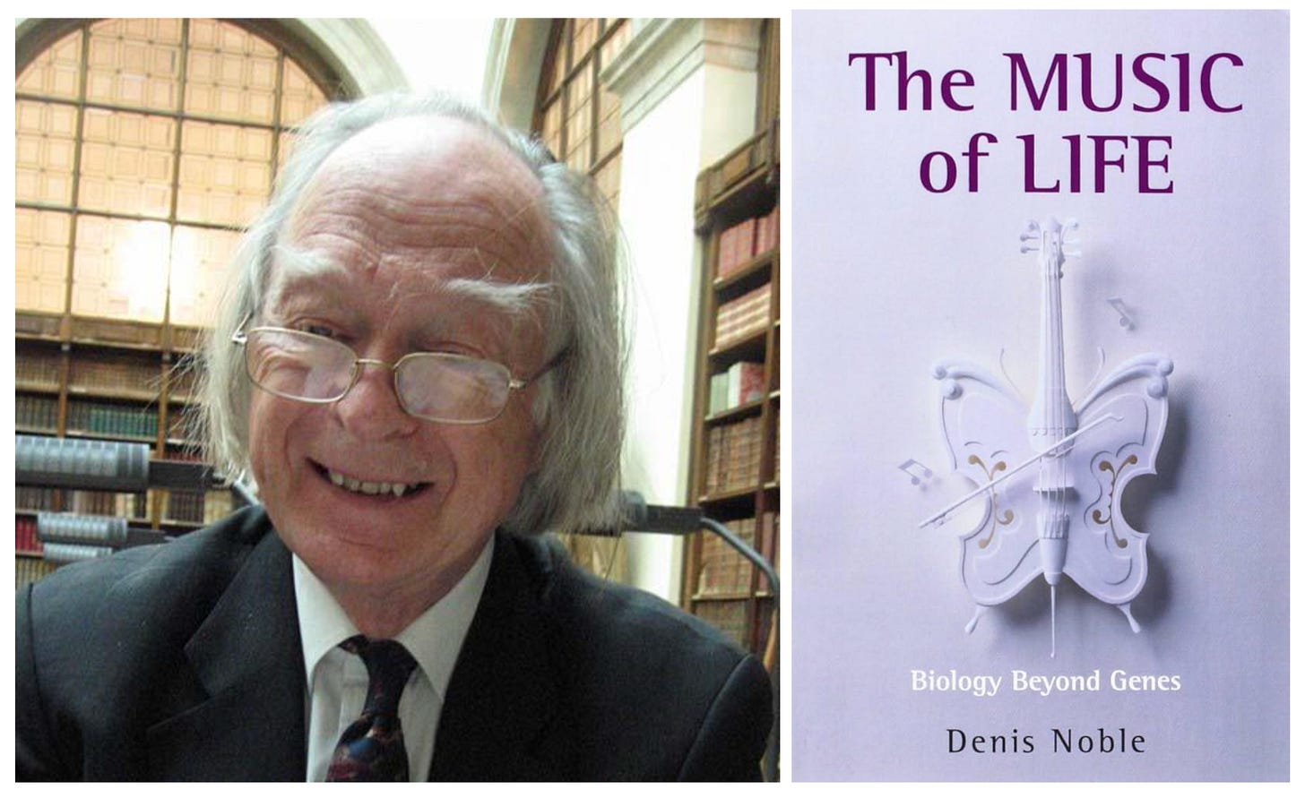 Left: Denis Noble, Right: The Music of Life. Left: Denis Noble, Right: The Music of Life.
