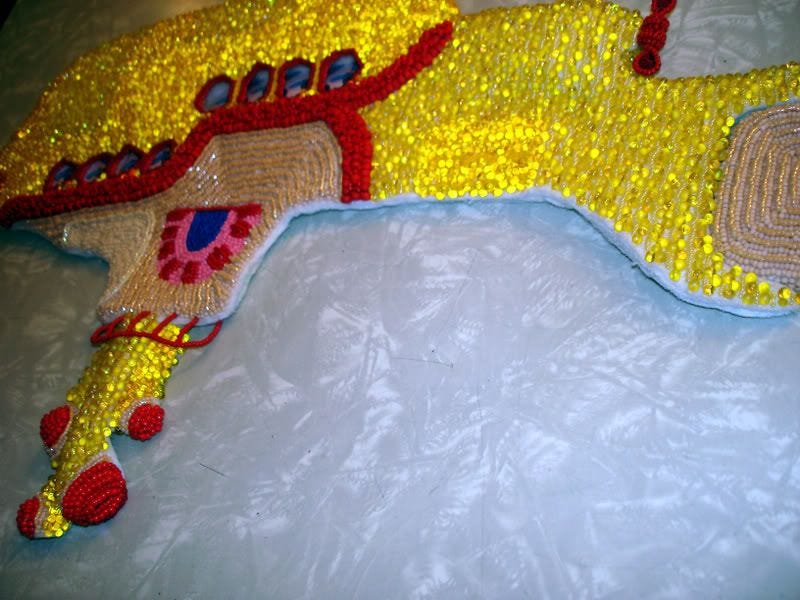 Beaded Beatles Yellow Submarine Pop art bead embroidery propeller Boston beadwork beading Blue Meanies Beaded Beatles Yellow Submarine Pop art bead embroidery propeller Boston beadwork beading Blue Meanies