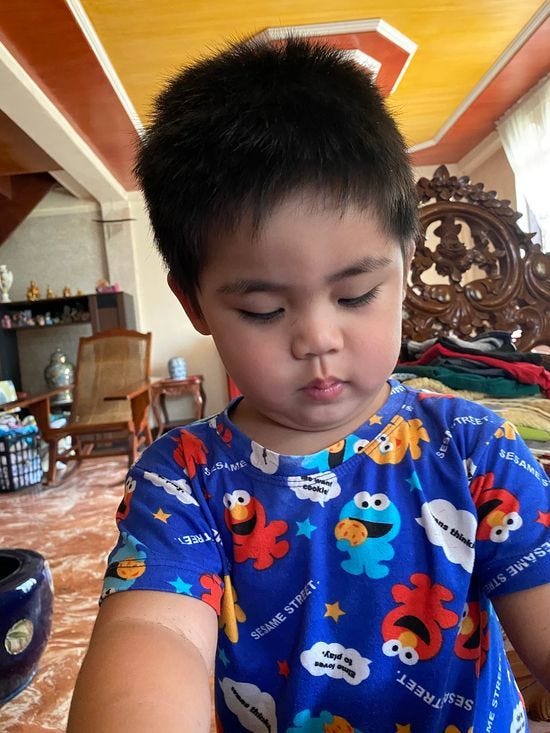 Finished haircut for toddler Finished haircut for toddler