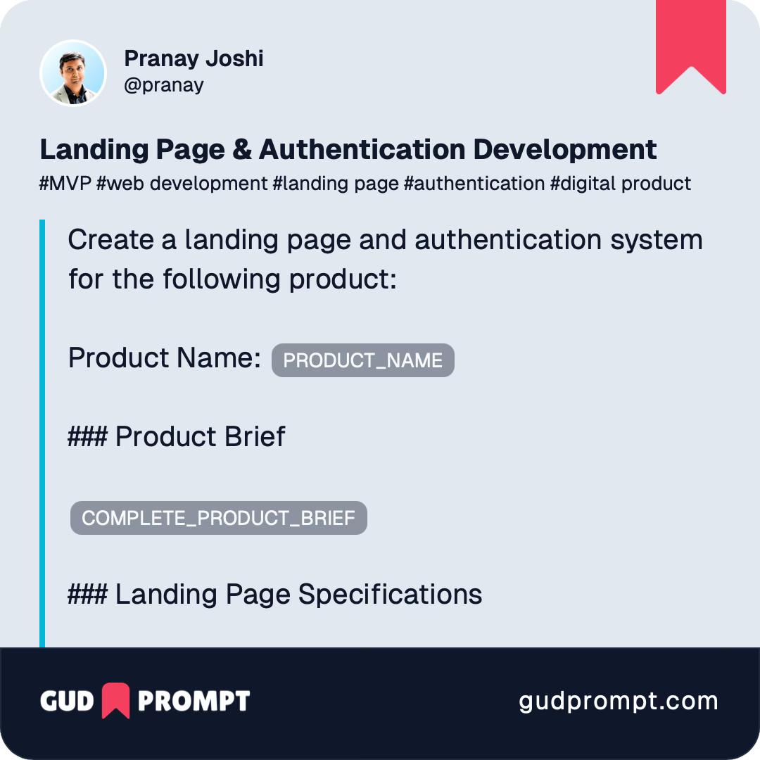 Landing Page & Authentication Development