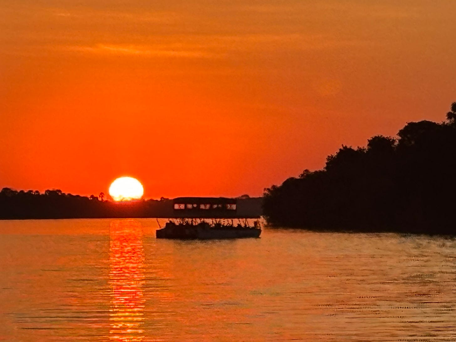 Sunset cruise on the River Zambezi.