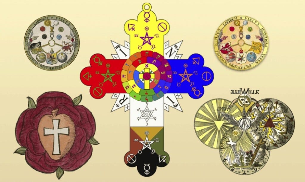 Various images and symbols used by the Rosicrucians.