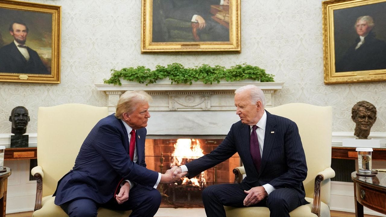 Trump and Biden call for smooth transition during historic meeting