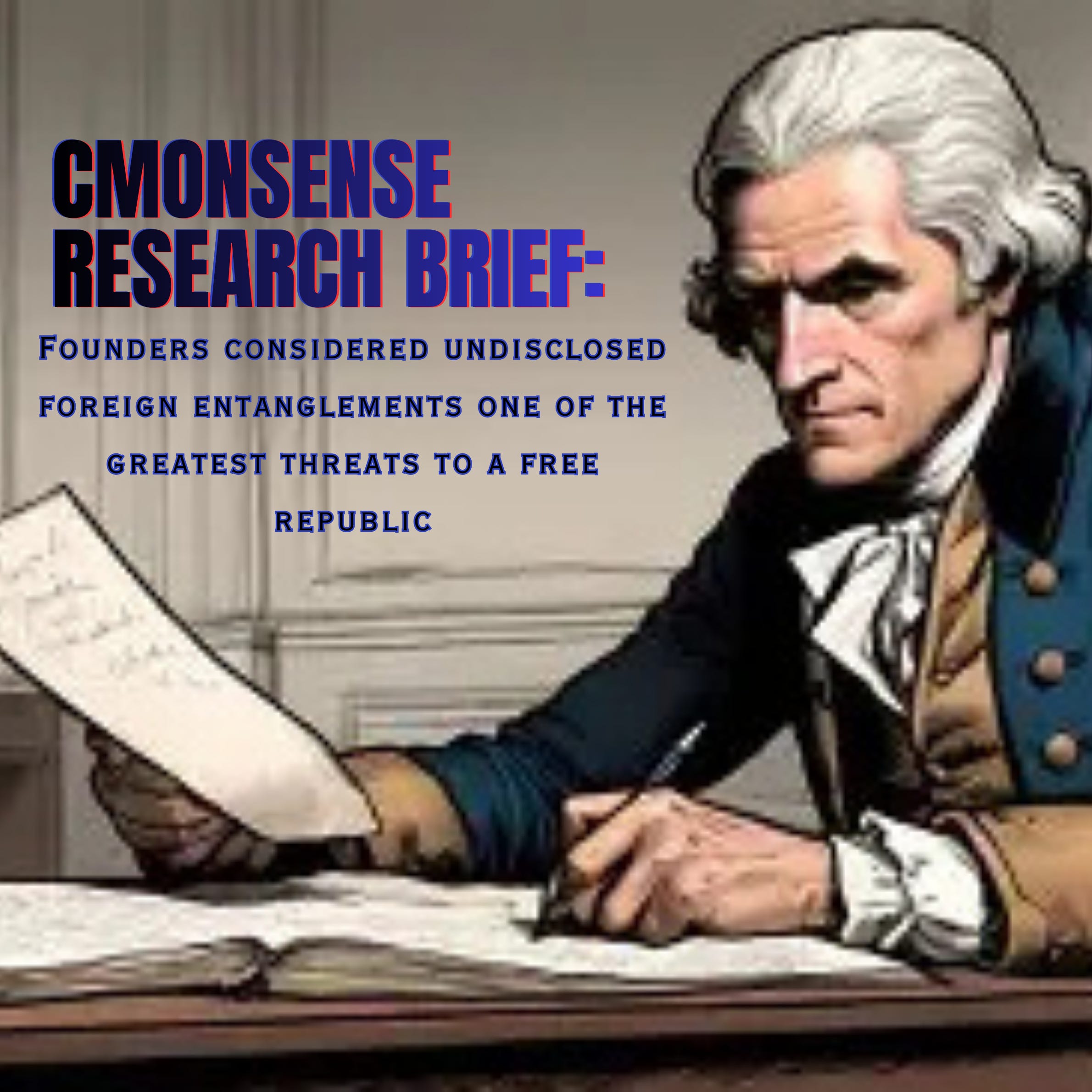 CmonSense Research Brief: Founders considered undisclosed foreign entanglements one of the greatest threats to a free republic