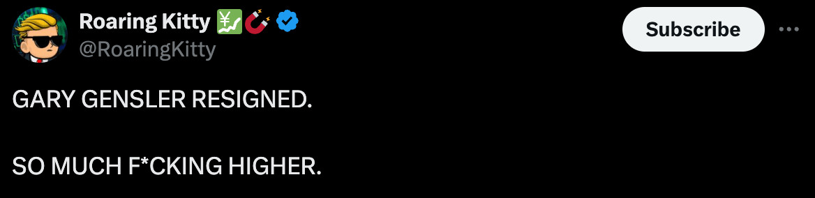 Roaring Kitty tweet