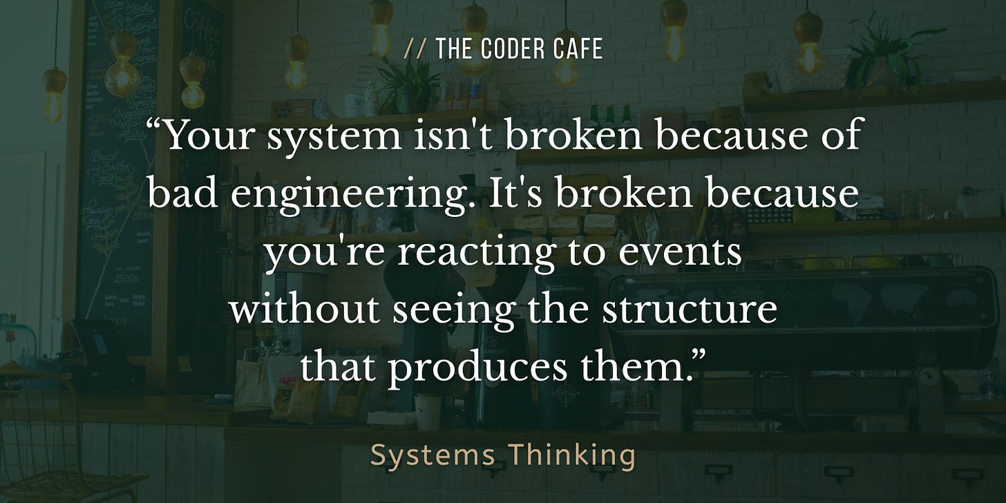 Your system isn't broken because of bad engineering. It's broken because you're reacting to events without seeing the structure that produces them.