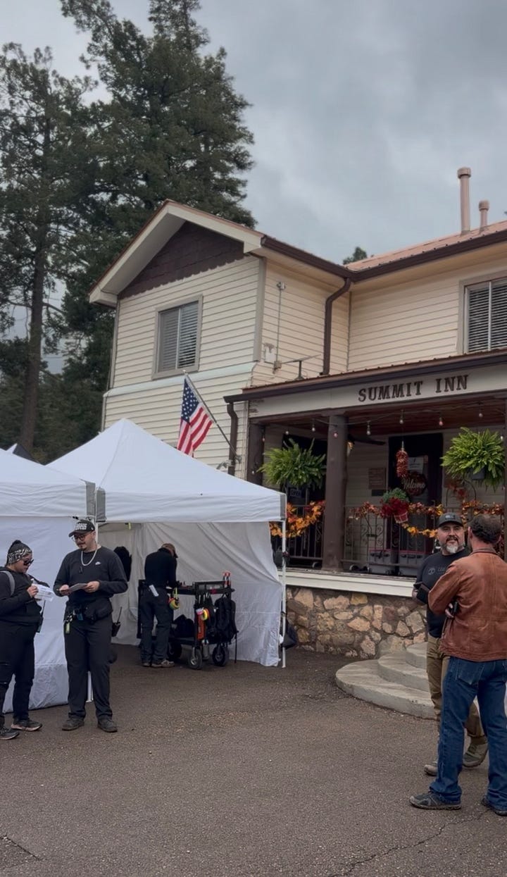 film crew working on set in Cloudcroft New Mexico at the Summit Inn