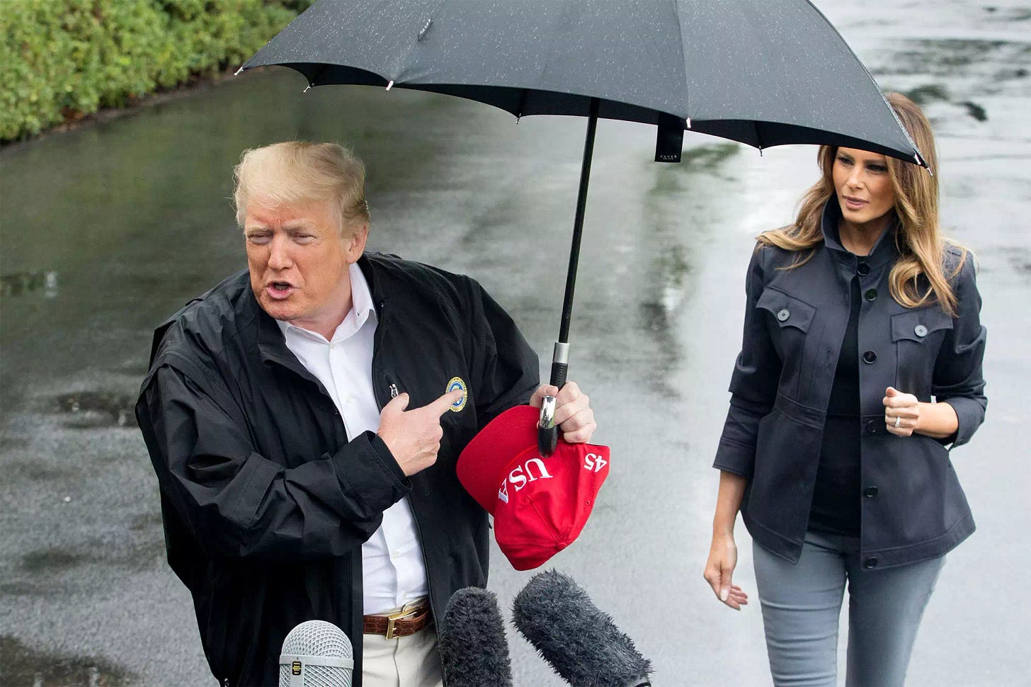 US President Donald J. Trump and First Lady Melania Trump depart the White House, Washington, USA - 15 Oct 2018