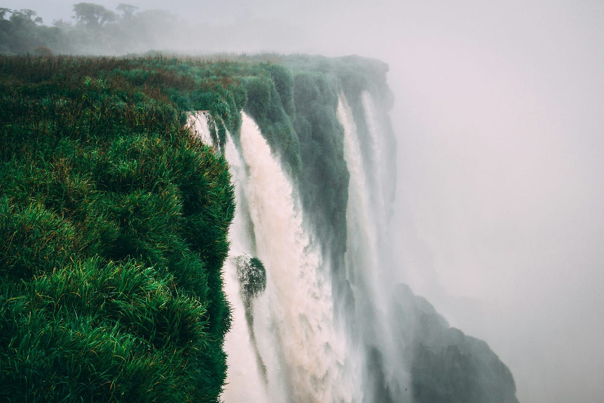 Waterfall in the mist in Amazon jungle Waterfall in the mist in Amazon jungle