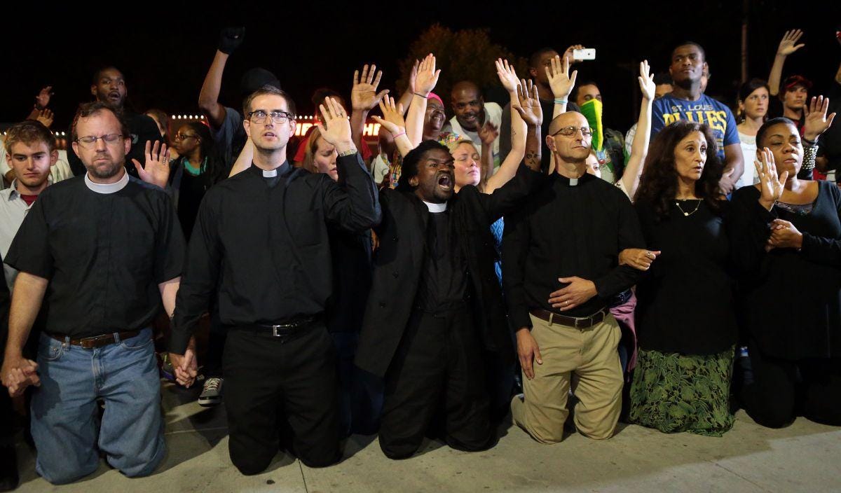Clergy join peaceful but noisy protest in Ferguson | Metro ... Clergy join peaceful but noisy protest in Ferguson | Metro ...