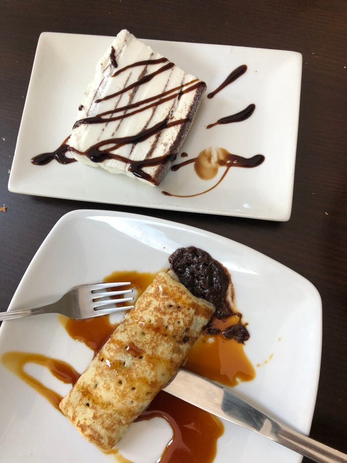 Two rectangular desserts Two rectangular desserts