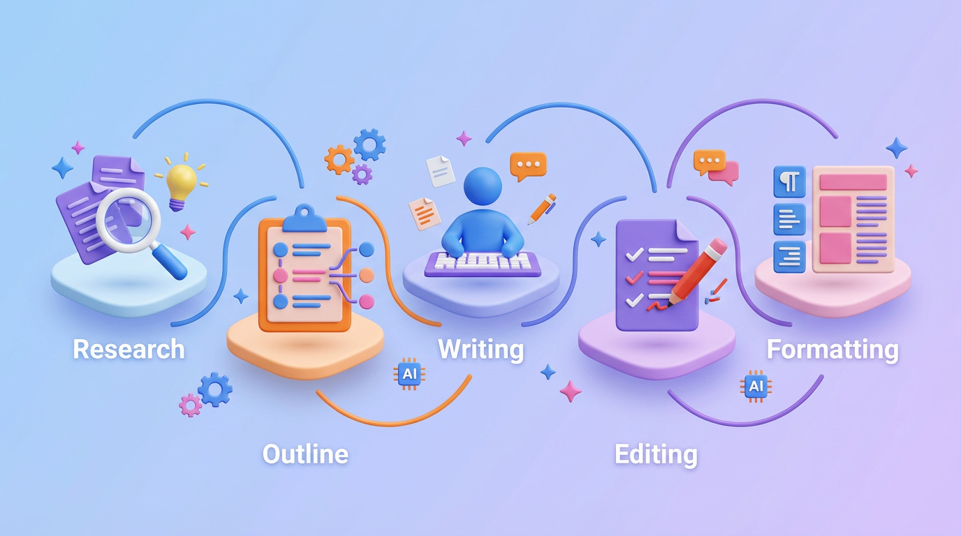 ai assisted writing flow diagram