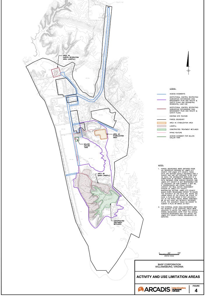 picture of Ryan Bonney, Sheree Beaufort, map of former BASF site.