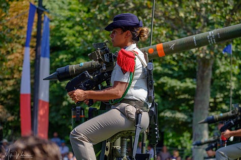 Bastille Day parade on the Champs Elysee in Paris