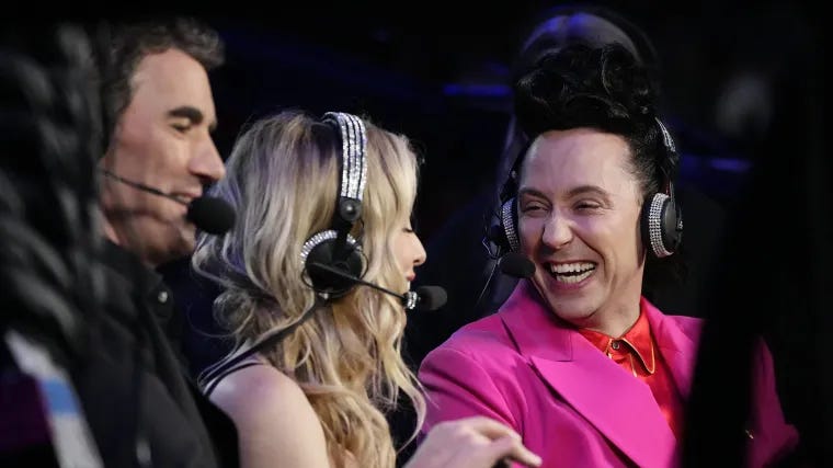 Johnny Weir and Tara Lipinski turn heads in matching silver looks at Olympics image