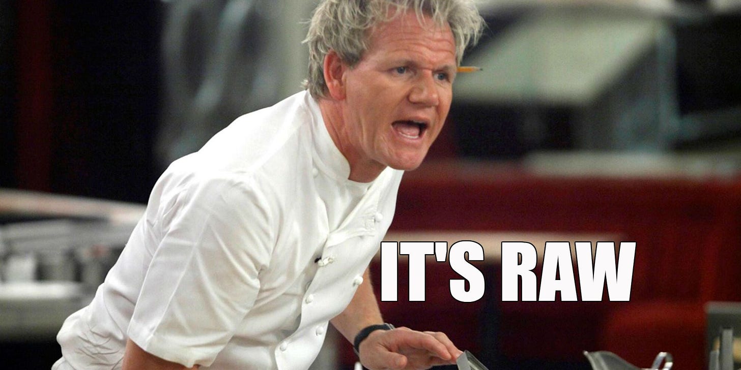 Gordan Ramsay's "It's Raw" Meme Immortalizes His Most Famous Catchphrase